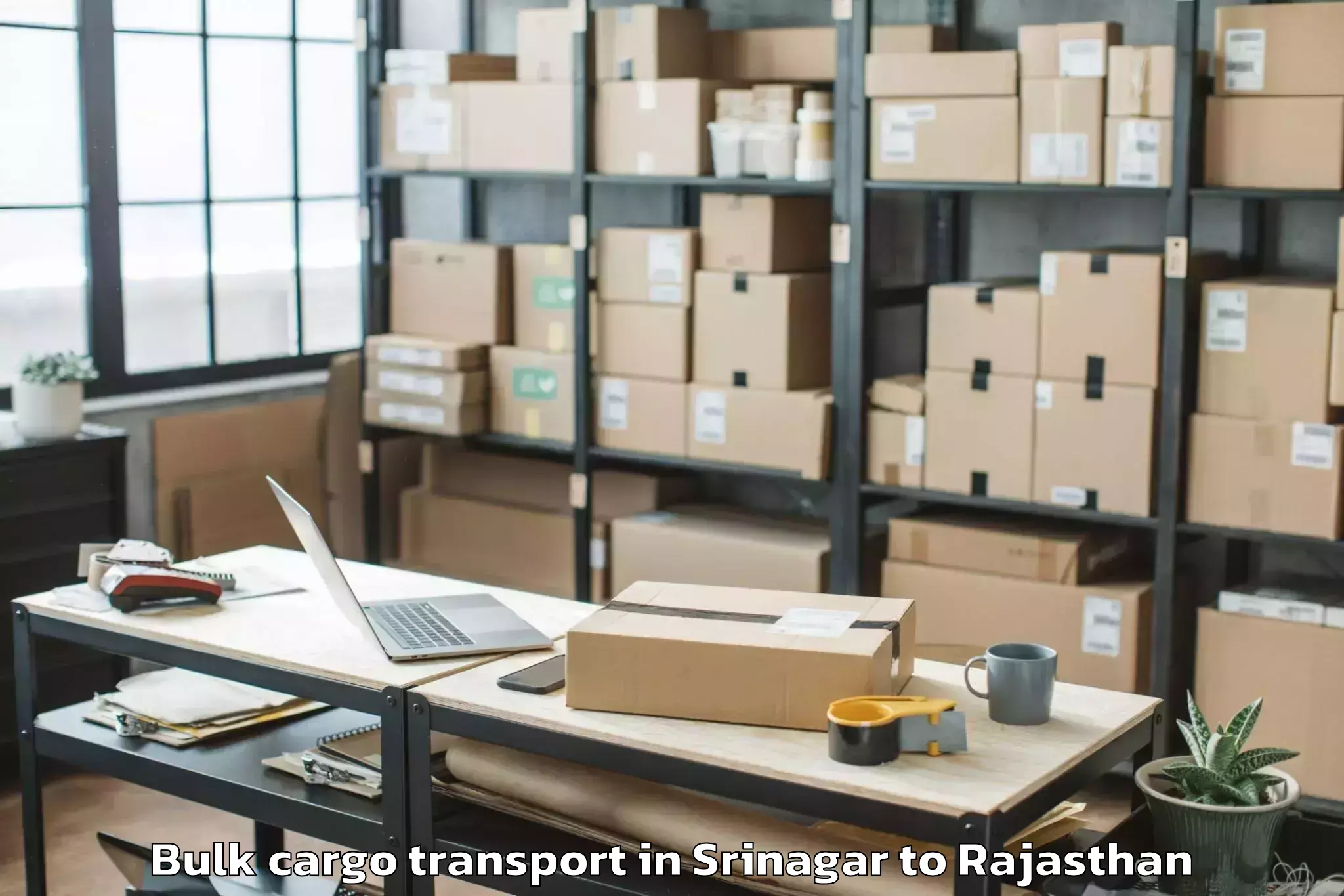 Srinagar to Dholpur Bulk Cargo Transport Booking